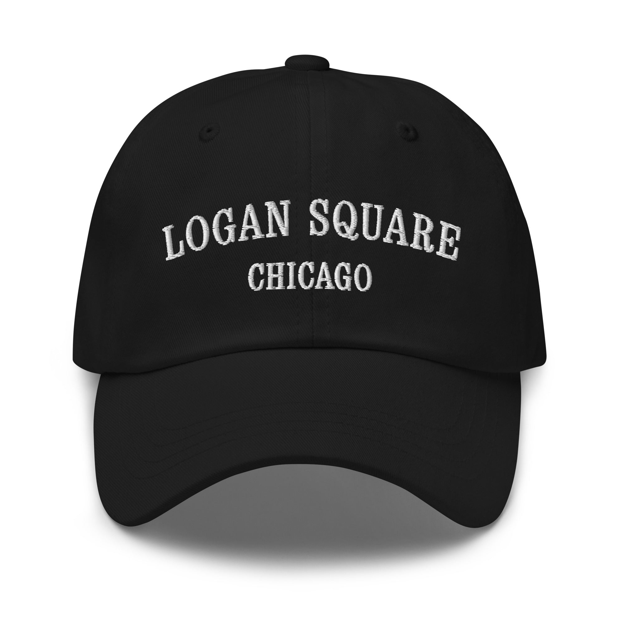 Logan Square Chicago Dad Hat - White Stitching