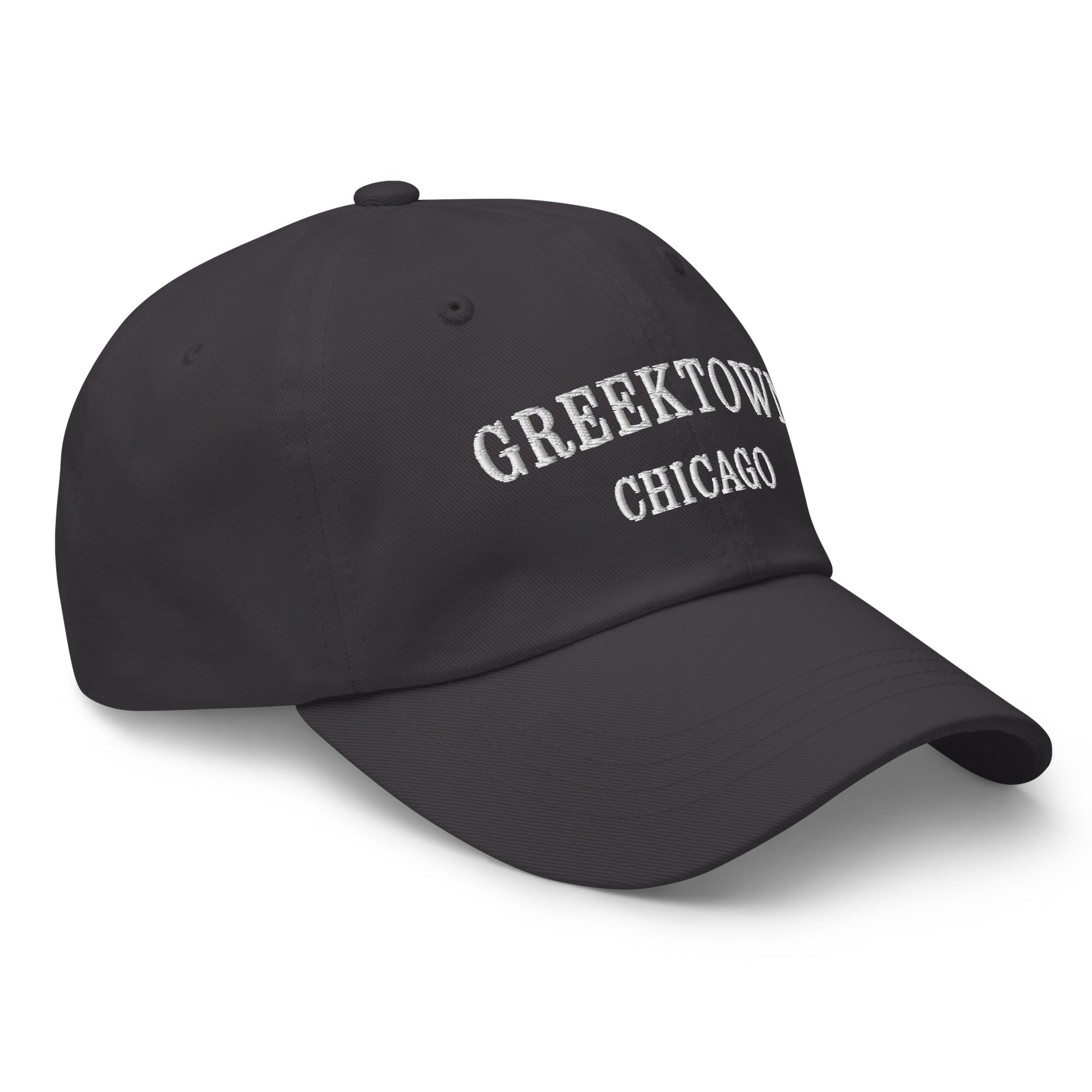 Greek Town Chicago Dad Hat - White Stitching