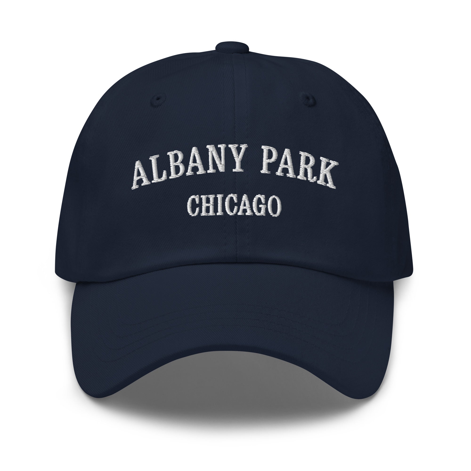 Albany Park Chicago Dad Hat - White Stitching