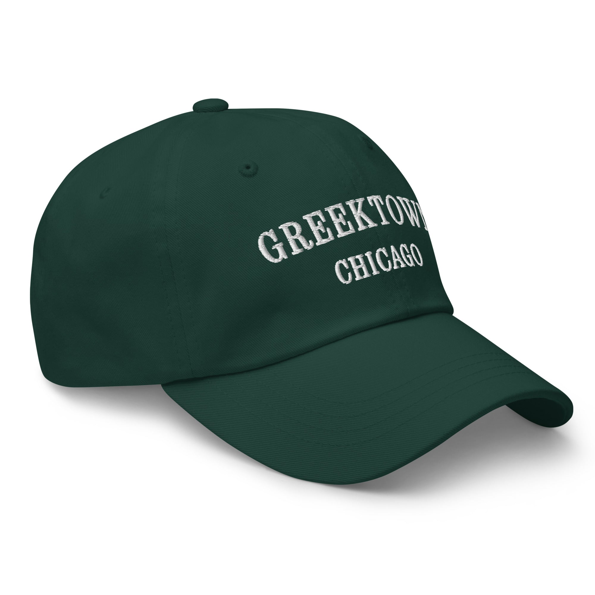 Greek Town Chicago Dad Hat - White Stitching